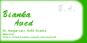 bianka aved business card